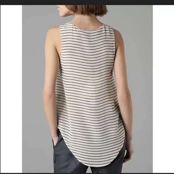 The Reformation 100% Silk Striped Lace Up Blouse - Picture 2 of 8